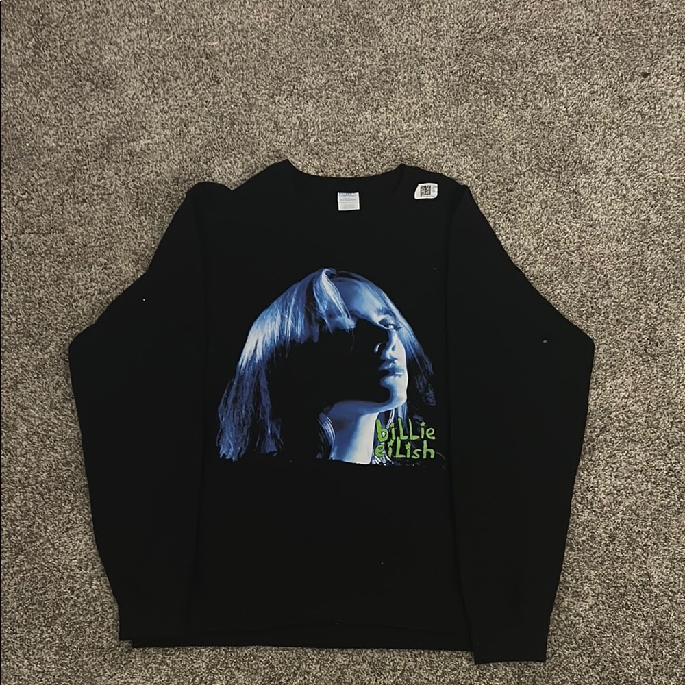 Billies Shop Black Graphic Long Sleeve Hoodie included shipping in price US only